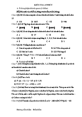 Kiểm tra 45 phút môn Toán khối 6